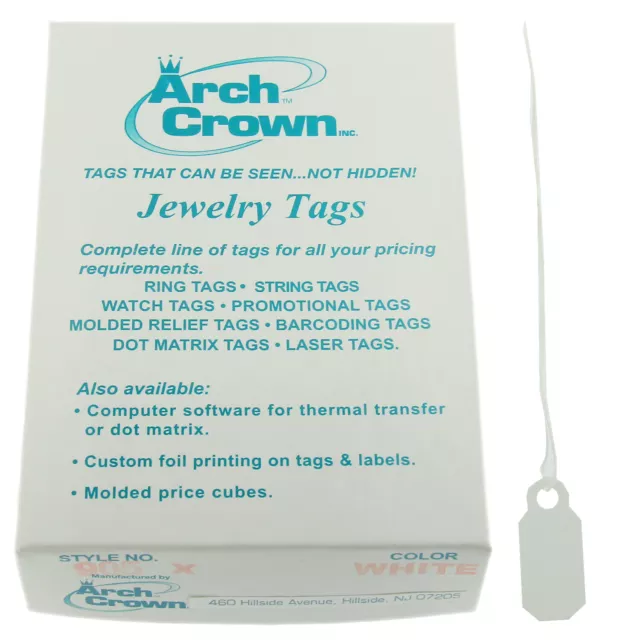 Arch Crown Merchandise Jewelry Price Tag White Square String Style 1000 Pcs