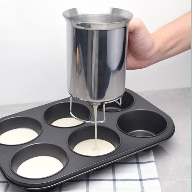 Pancake Batter Dispenser 3 Cups of Batter Holder Stainless Steel Baking Muffins
