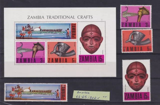 Sambia / Zambia - Sammlungsauflösung - Mi. 66-69 + Block 1 **