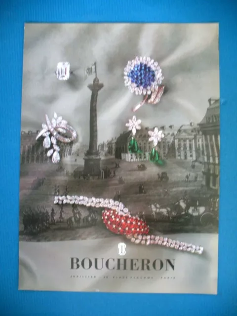 Publicite De Presse Boucheron Joaillier Bijoutier Place Vendome Ad 1962