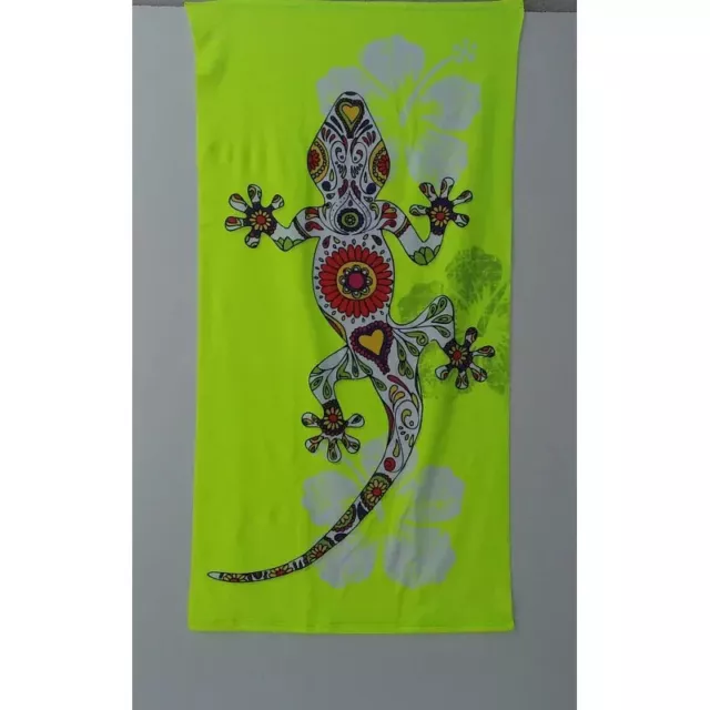 Serviette De Plage Drap De Bain Microfibres Salamandre et Nénuphars