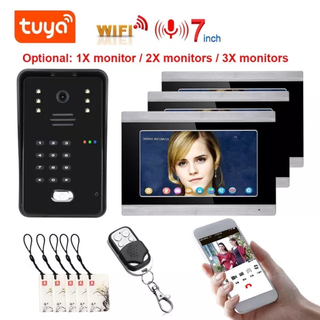7 Inch WIFI RFID Video Home Door Intercom Phone TUYA APP unlocking Recording