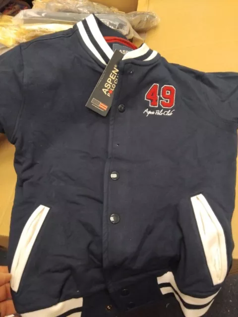 Aspen Polo Club USA Bomber Jacket  10 years  pockets  cotton Missing 1 Button