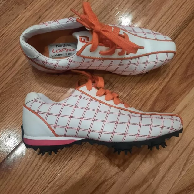 Footjoy LoPro Women's Golf Shoes - Size 5 - Orange White Pink!