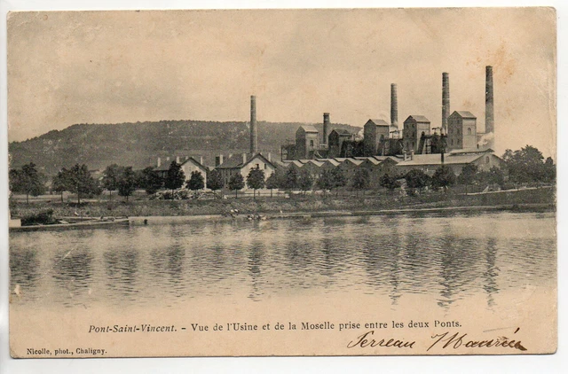 PONT SAINT VINCENT - Meurthe et Moselle - CPA 54 vue de l' Usine entre les ponts