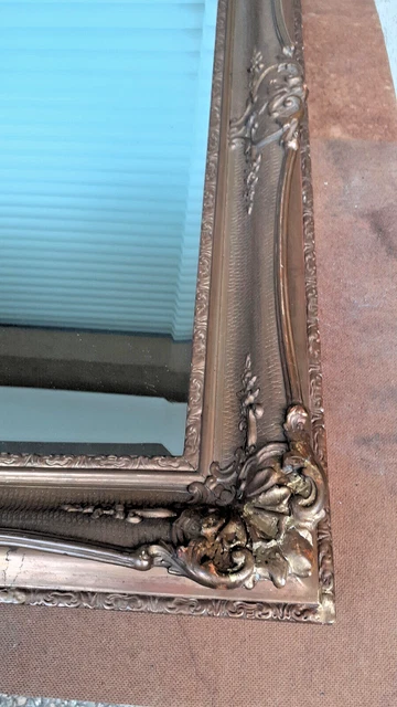 Miroir Biseauté Ancien 60x42 Cm - Fin XIXe Début XXe - Éclats Sur Bords