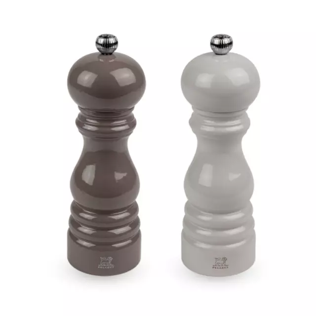 PEUGEOT Paris Salt/Pepper Mill Set Pearl and Taupe - 18cm