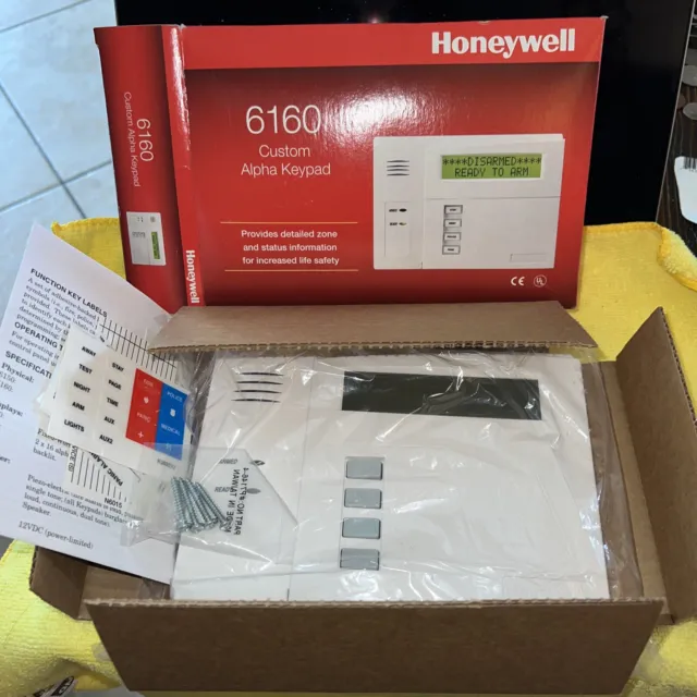 Nuevo Honeywell 6160 Security Ademco Alpha Display Teclado - Blanco