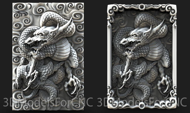 3D MODEL STL File for CNC Router Laser & 3D Printer Dragon 5 Pack £4.13 ...