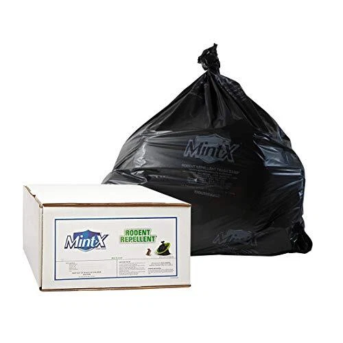 Mint-X Rodent Repellent Trash Bags 1.7 Mil Flat Seal 47" Height x 43" Length ...