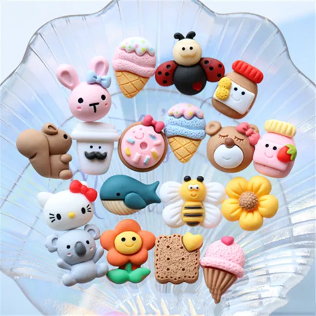 20 Assorted Resin Cartoon Animal Bee Flower Flatback Cabochon Scrapbooking Craft