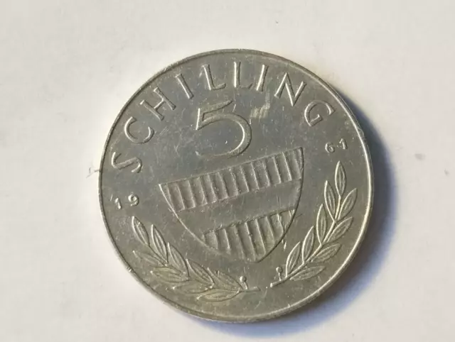 5 chelines de plata Austria 1961