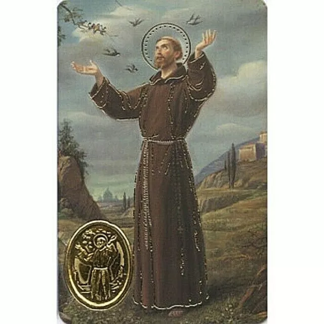 Postal Laminada Punzón Con Oración San François