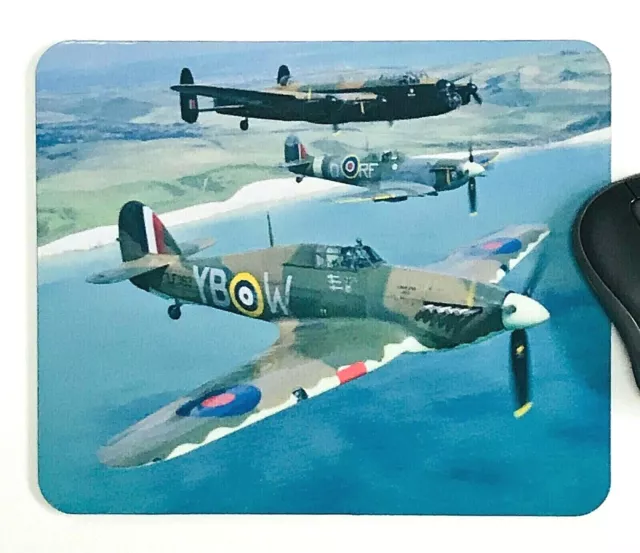 Mouse Mat Pad Laptop Desktop Office Warplanes made in UK choose size