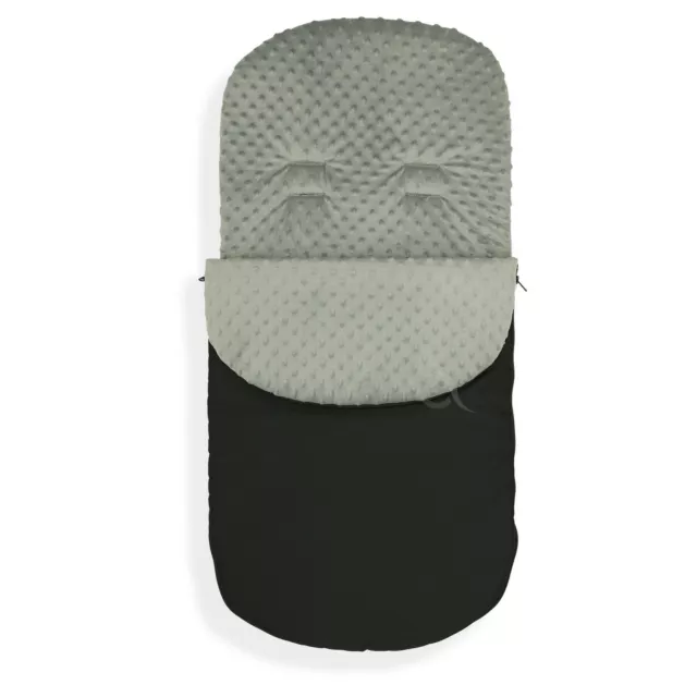 FOOTMUFF LINING PUSHCHAIR BUGGY STROLLER BABY COSY TOES 90cm Black / light grey