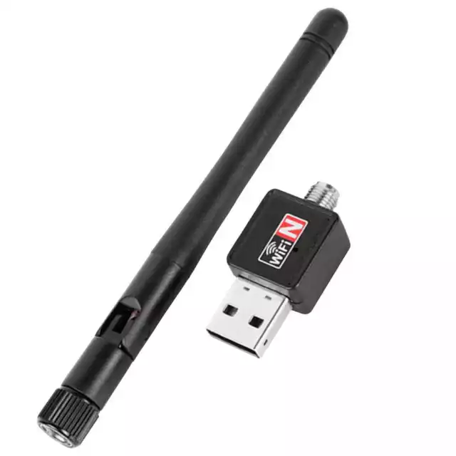 WIFI WLAN Stick Adapter USB 150 Mbit/s 2,4GHz 2dBi 802.11n/g/b PC Laptop Schwarz