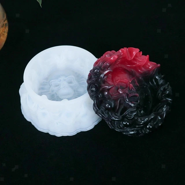 Silicone Skull Ashtray Mold Epoxy Resin Mould Jewelry Storage Box Craft