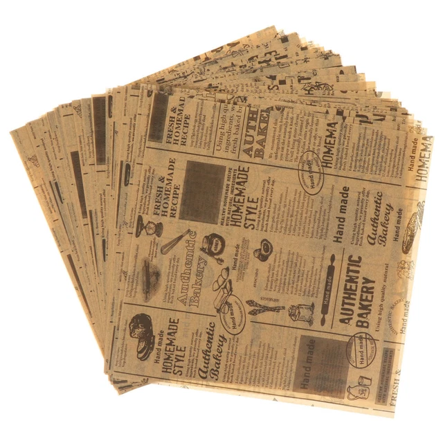 50 hojas exquisito papel de hamburguesa papel de placa creativo regalo impermeable