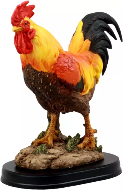 Ebros Proud Country Chicken Rooster Statue with Base 7.5" Tall Resin Sculpture i