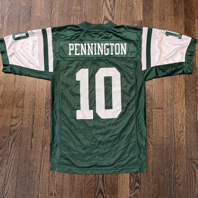 New York Jets Chad Pennington Jersey Mens Size Small Reebok Green