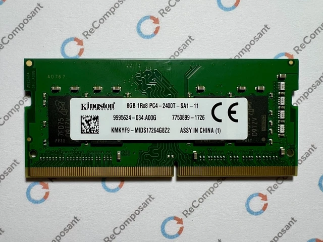 Lot De 2 Mémoires Kingston DDR4 8Go (16Go) SO-DIMM 2400MHz PC4-19200 - Parfait état