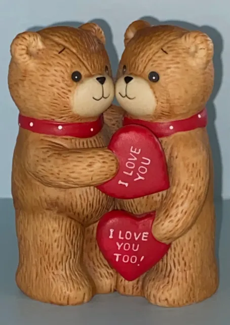 Lucy and Me Valentine's Day bears "I love you. I love you too!” 1980 Enesco CUTE