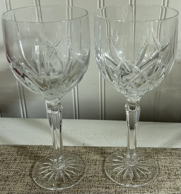Lot Of 2 MARQUIS Waterford BROOKSIDE 8 5/8" Wine Water GOBLETS Glasses Lot Of 2 MARQUIS Waterford BROOKSIDE 8 5/8" Wine Water GOBLETS Glasses
