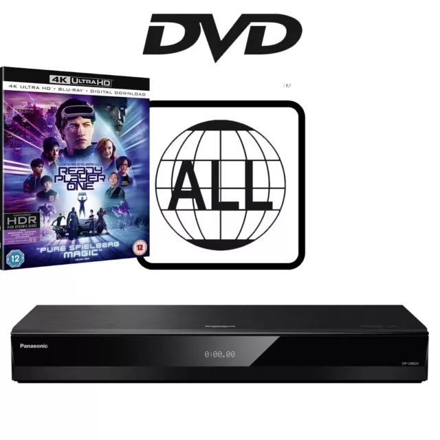 PANASONIC BLURAY PLAYER DPUB820 MultiRegion for DVD 4K & Ready Player