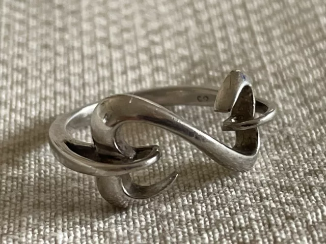 Jane Seymour 925 Sterling Silver Open Heart Ring Size 7.25