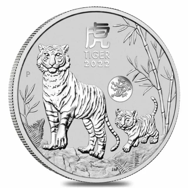 2022 1 oz .9999 Fine Silver Australia Year of the Tiger Dragon Privy Coin