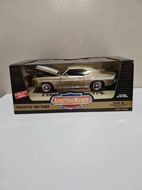 American Muscle 1969 Yenko 427 Prototype Camaro GOLD WHITE STRIPES Issue #8 HOT