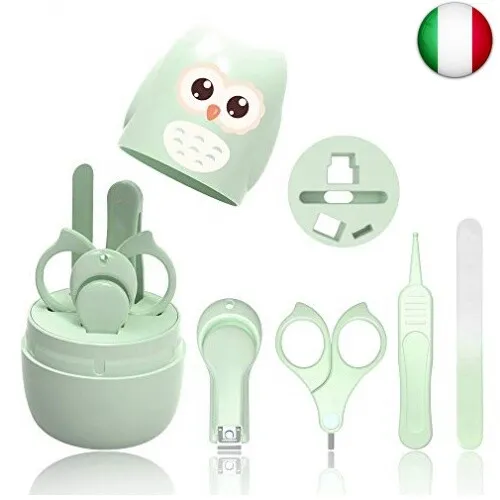 Set Manicure Neonati| Kit 4-in-1 per Baby, con Forbicine, Tagliaunghie, Lima e