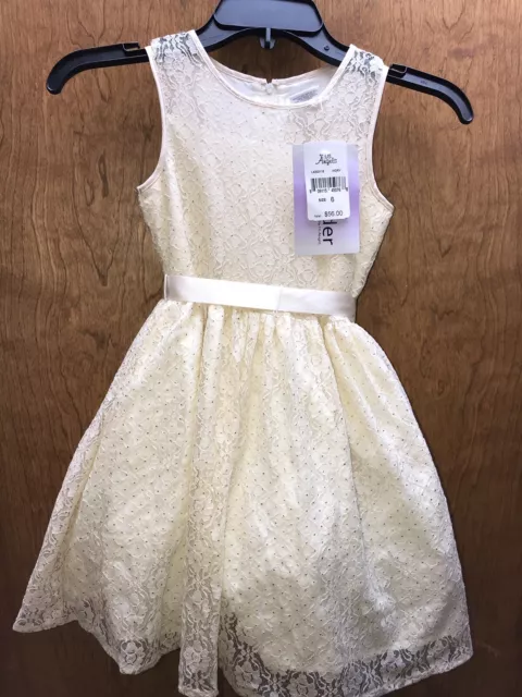 NWT Us Angels Ivory Flower Girl/Special Occasion Dress Size 6 MSRP $56