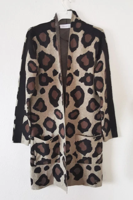 Damen Cardigan lange offene Strickjacke Gr 40  Leopard Muster, Neuwertig NP 119