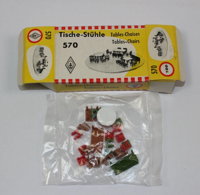 hf1327, Alte Faller No.: 570 Div. Tische und Stühle TOP OVP H0 1:87