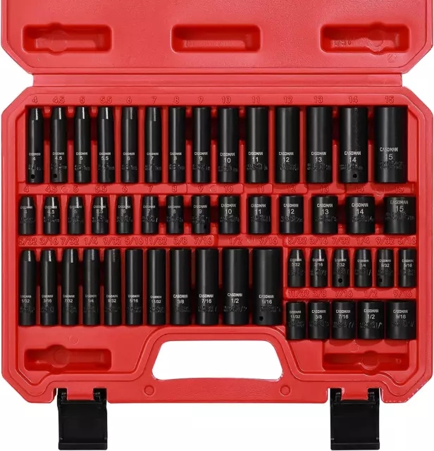 1/4 Inch Drive Master Impact Socket Set, 50-Piece, 6-Point, Sae/Metric, 5/32 Inc