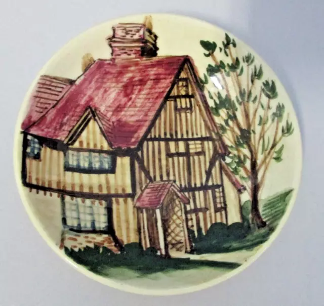 Vintage Martin Boyd Signed Australian Pottery Dish Hand painted Cottage 4" VGC