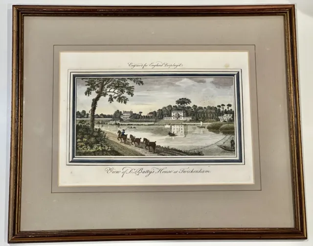 Antique Lithograph Framed VIEW FROM DR. BATTY’S HOUSE AT TWICKENHAM Not Signed