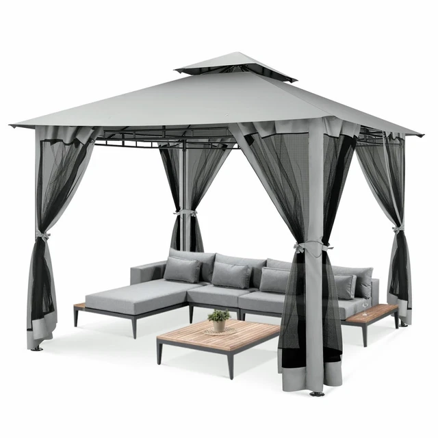 Pavillon 3x3m Wasserdicht Faltpavillon Gartenpavillon Festzelt  UV-Schutz 50+ DE