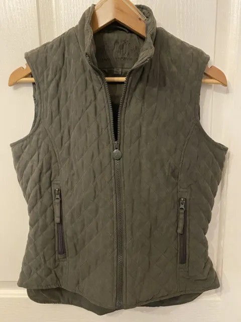 Outback Trading Co Microsuede Quilted Khaki Vest Ladies Size XS 3