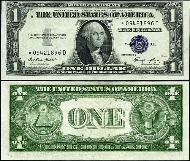 FR. 1614* $1 1935-E Silver Certificate *-D Block CU Star