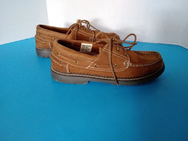Womans Shoes AMANDA SMITH 6M Loafer Style Comfort Leather Tie up Shoes