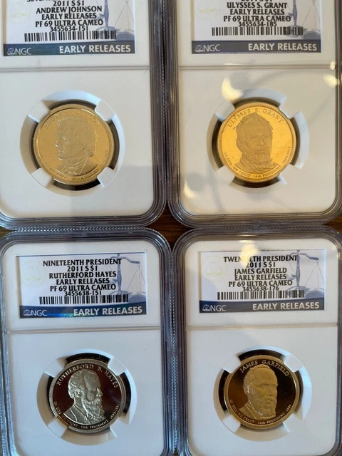2011 S President Dollar 4 Coin Set Ngc Pf69 Ultra Cameo