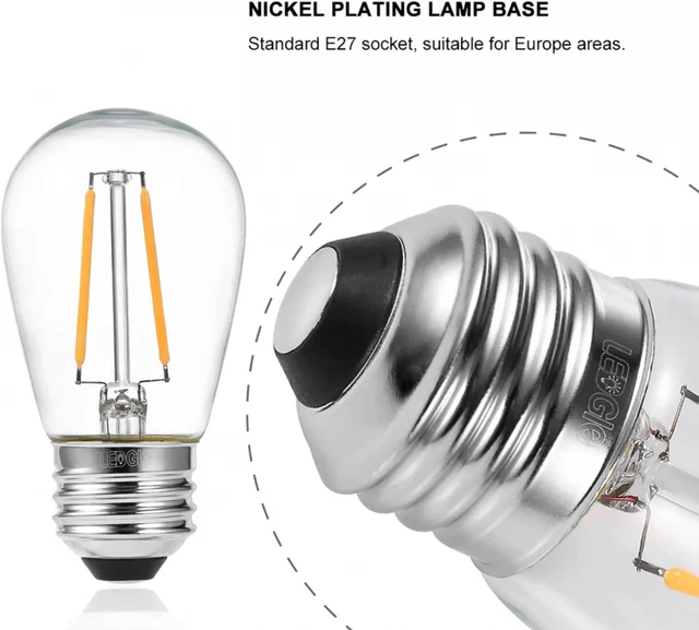 LEDGLE 2W ST64 E27 Schraube klassische LED Filament Birne warmweiß 2700K LED... 4