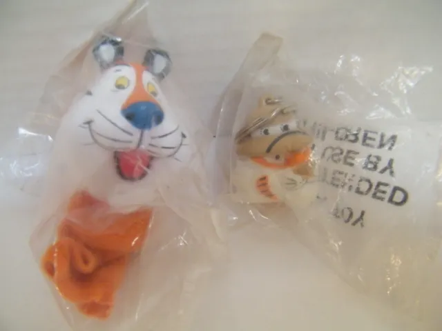 NEW Vintage KELLOGG'S Cereal Tony the Tiger Finger puppet & Exxon Keychain
