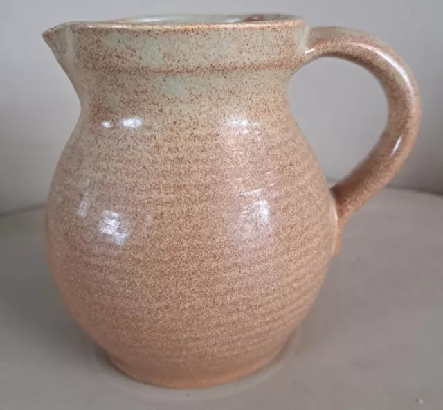 Prinknash Studio Pottery  Small Jug 12cm Tall Green Brown Glazed