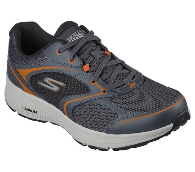 Men's Skechers Go Run Consistent - Specie Charcoal/Orange Running Shoes Size US