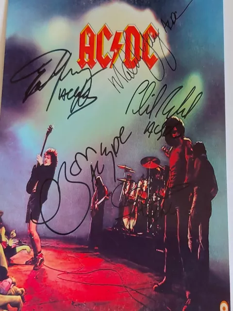 "Ac/Dc Signed  By All Band Mebers 6"X4" Photo