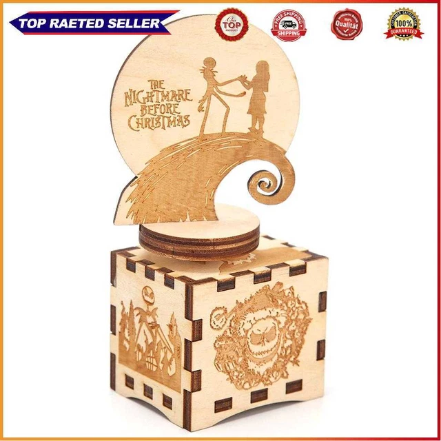Retro Wooden Manual Music Box Cranked Handle Child Birthday Gift Home Decoration