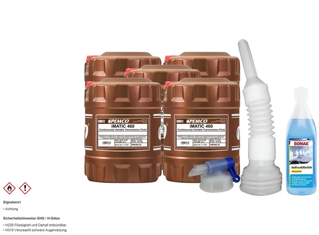 100L pemco Imatic 460 Cvt-Fluid Huile de Transmission Automatique Inclus Robinet